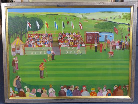 § Michael Lewis (1943-) Jack Nicklaus at the 18th hole, PGA Tour, 28.5 x 39in.